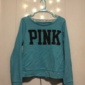 blue PINK long sleeve crew neck